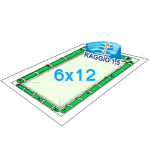COPERTURA INVERNALE PISCINA 6 X 12 + SCALA ROMANA 1,5 CON SALSICCIOTTI